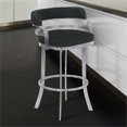 thumbnail image 2 of Armen Living Prinz 26" Modern Polyurethane & Metal Swivel Counter Stool in Black, 2 of 8