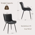 thumbnail image 2 of COZONY Mid Century Dining Chairs Set of 2, PU Upholstered Kitchen Chairs with Metal Legs & Backrest, Modern Armless Chairs for Kitchen, Dining Room, Living Room, Max Load 300Lbs, White, 2 of 8