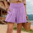 thumbnail image 2 of CHENge Women's Shorts 8" Inseam Casual Cotton Summer Shorts for Women Comfort Stretch Fit Walking Lounge, 2 of 8
