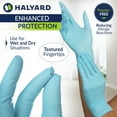 thumbnail image 2 of HALYARD Blue Nitrile Exam Gloves, Powder-Free, Non-Sterile, 5.9 mil, 9.5 Inches, Blue, Medium, 53102 (Box of 100), 2 of 7