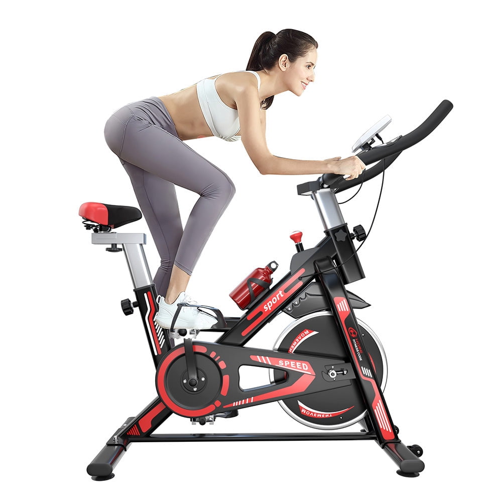 Evitormill Stationary Exercise Bike, Indoor Cycling Bike with LCD Monitor Max Weight 265 Lbs