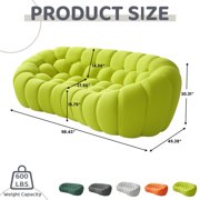 99 Bubble Couch Modern, Oversized Curved Couches, Lazy Floor Sofa, Lemon Green Bubble Couch,Modern Upholstered Comfy Mesh Fabric 3D Honeycomb Shape Couches for Living Room,Office,Apartment,3-Seater