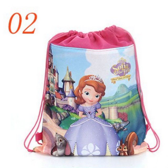 Frozen De Dibujos Animados No Tejido Bolsa De Tela Con Cordón Mochila Fiesta De Cumpleaños Botín Golosinas huangjie unisex