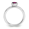 thumbnail image 2 of 925 Sterling Silver Stackable Expressions Low 5mm Round Rhodolite Garnet Ring Size: 9; for Adults and Teens; for Women and Men, 2 of 5