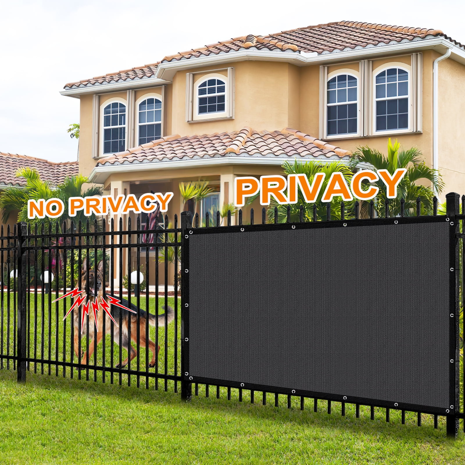 Jane Stone 12'X16' Rectangular 200 GSM UV Protected 100% HDPE Shade Cloth with Grommets,90% UV Block Outdoor Canopy Screen,Dark Gray
