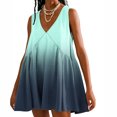 thumbnail image 2 of Ashirexll Womens Summer Dresses, Casual Dresses for Women, Casual Loose Patchwork Color Pleated Sleeveless V-Neck Pocket Dress, 2 of 5