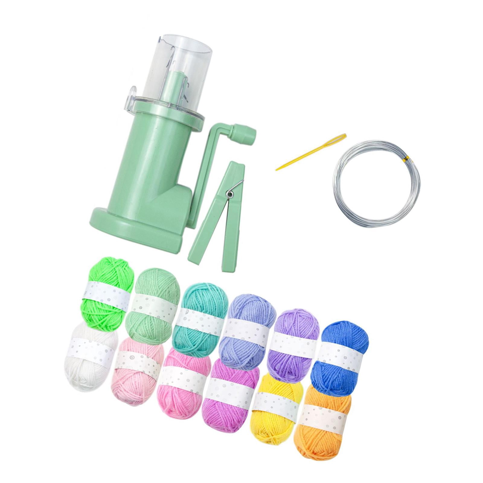 Hand Knitting Machine Tool Set Acrylic Yarn Repair Weave Knitting Tool Cord Knitter Household for Sewing Crochet DIY Crafts Project 12 Colors Yarn Set