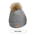 thumbnail image 6 of Guiexla Children Winter Hat Knitted Plush Ball Decor Elastic Soft Thick Unisex Cartoon Bear Decor Anti-slip Cold Resistant Yarn Cap, 6 of 8