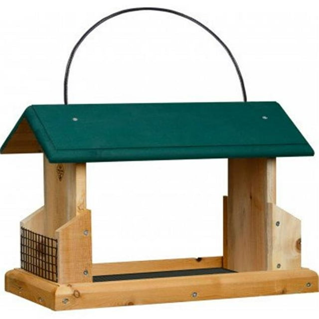 Welliver Outdoors WOADF Open Air Feeder Deluxe Cedar with Suet Holders, Natural & Green