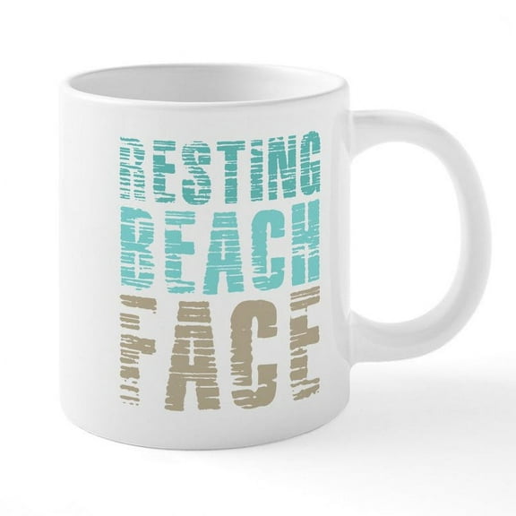 CafePress - Resting Beach Face Color - 20 Ounce Ceramic Mega Mug