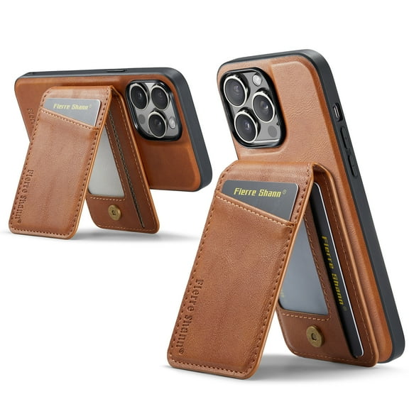 Allytechgroup 2 in 1 Detachable Wallet Case Cover for Apple iPhone 13 Pro Max, Compatible with Magsafe Cards Holder Purse Pokcet Shockproof Slim Fit Phone Case for iPhone 13 Pro Max, Brown