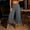 Dark Gray, variant on Womens High-Waist Wide-Leg Capri Pants with Flat-Waistband and Loose-Fit, Flowy Cut for smart casual formal events Blue S