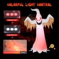 thumbnail image 5 of VIVOHOME 8ft Height Halloween Inflatable White Ghost with Red Rotating Led Lights Blow up Outdoor Lawn Yard Decoration, 5 of 9