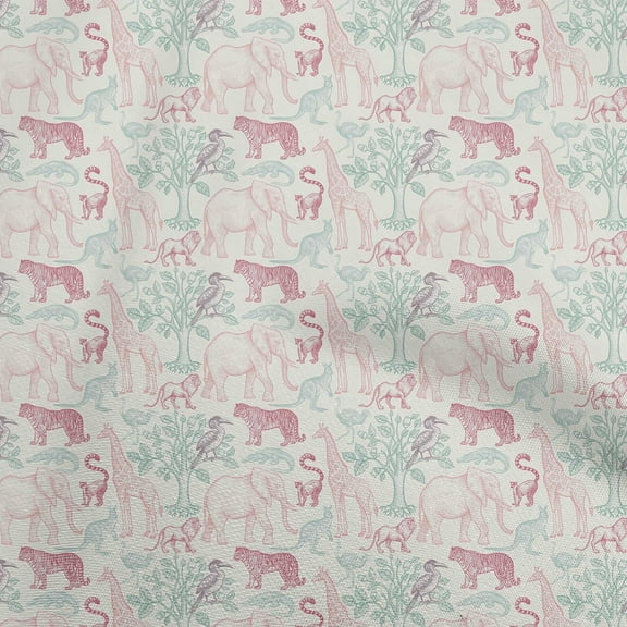 oneOone Polyester Spandex Dusty Teal Green Fabric Animal Diy Clothing Quilting Fabric Print Fabric By Yard 56 Inch Wide