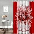 thumbnail image 4 of Eucalyptus Leaves Shower Curtain Red Eucalyptus Leaf Flower Shower Curtains for Bathroom Decor Vases Floral Shower Curtain Sets with Hooks Waterproof Fabric Bath Curtain Standard 72" X 72", 4 of 6