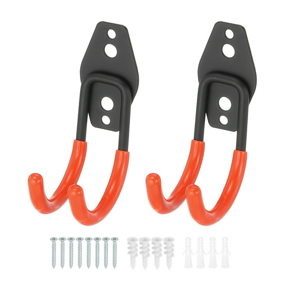 Garage Hooks Heavy Duty, 2Pcs Utility Storage Hooks Wall Mount Hanger Hooks 40 x 68 x 115mm,(Red)