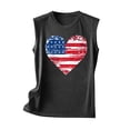 thumbnail image 3 of Graphic Tank Tops, Summer 2024 Sleeveless 4th of July Shirts Women Crew Neck Casual Flag Sunflower Print Tanks (L, Dark Gray 06), 3 of 4
