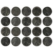 United States Mint USA WWII World War Steel Penny Lot of 25 - 1943 Old Coin Cent Collection