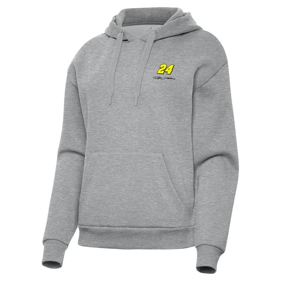 Women's Antigua Heather Gray Jeff Gordon Victory Pullover Hoodie