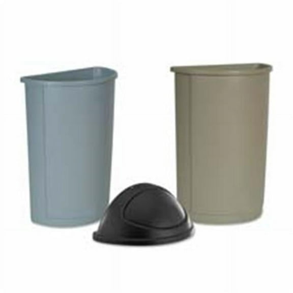 Rubbermaid Commercial Products RCP352000BG Wastebasket- Half Round- 21 Gallon- 12in.x21in.x28-.63in.- Beige