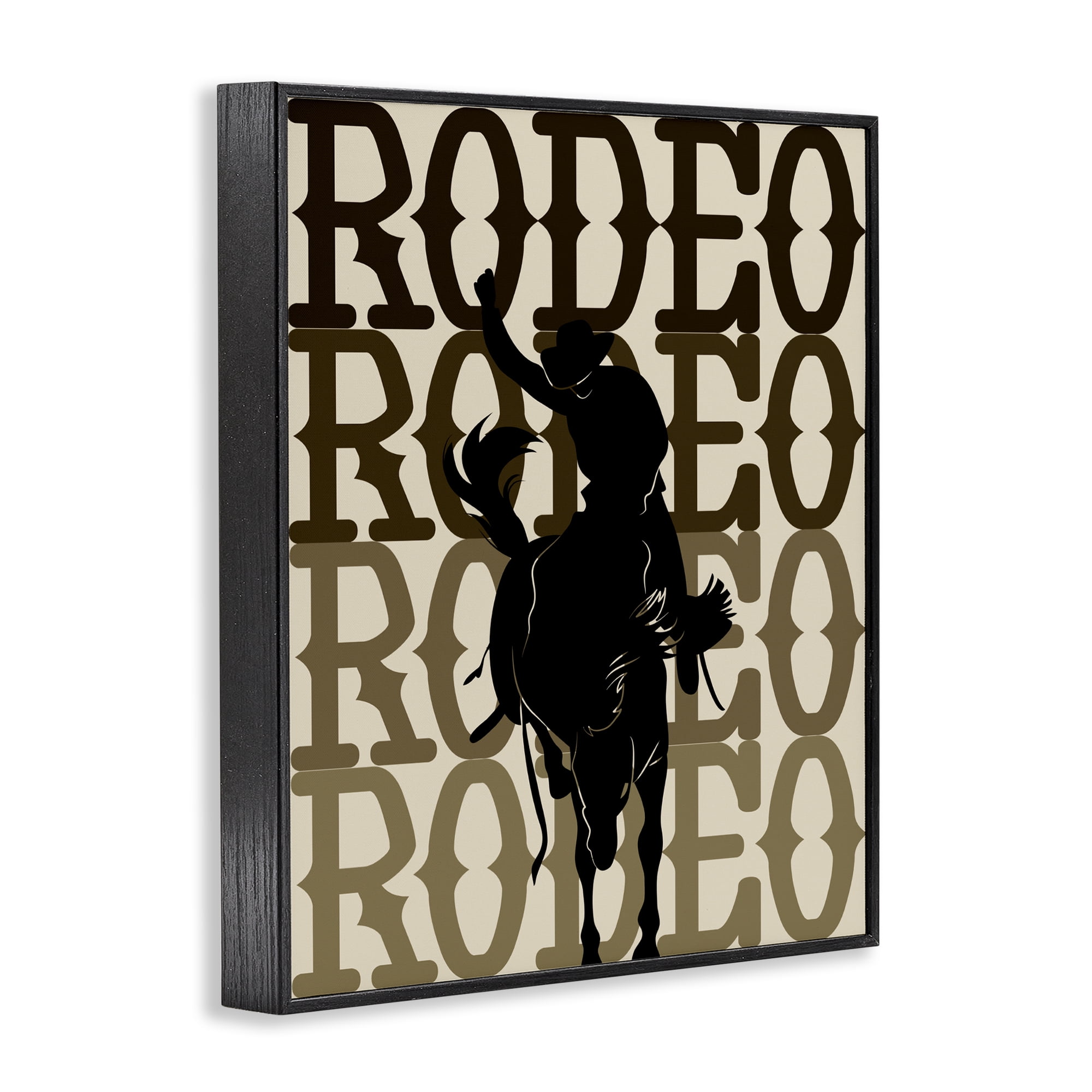 Stupell Industries Rodeo Gradient Cowboy Black Framed Giclee Art, design by CAD Designs