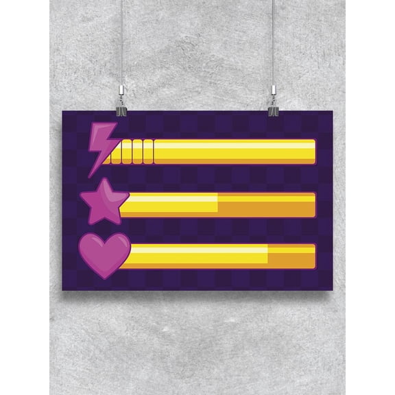 Classic Video Game Item Bars. Poster -Image by Shutterstock