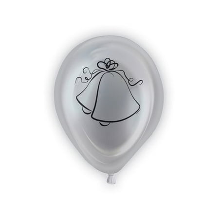 - Latex Wedding Bells Light Up Balloons, Silver, 10in, 5ct