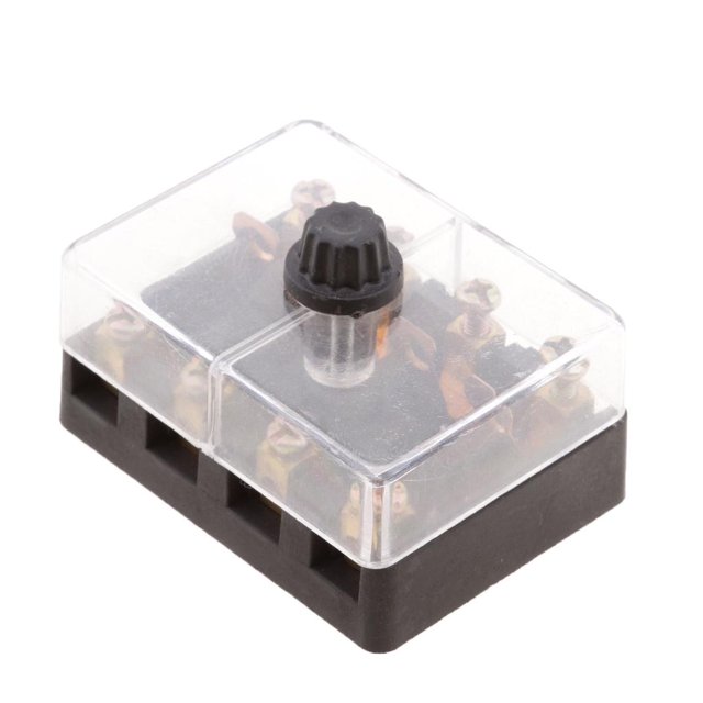 soporte para universal para Caja de Bloque de Fusibles Atornillado de 4 Vías para Coche para Fusible GBC Europeo Cola Portafusibles automotriz de 4 vías