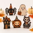 thumbnail image 3 of Halloween Wooden Tabletop Decor 1 Piece Distressed Two Tiered Spider Figurine Vintage Cute Halloween Decor for Indoor Home Party Holiday Mantel Desk Halloween Decoration Gift, 3 of 8