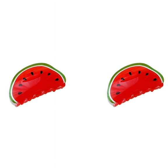 2X Watermelon Fruit Shaped Hair Claw Clip Hair Jaw Barrettes Hairpins Ponytail Holder Decor Accessories for Women Girls