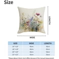 thumbnail image 4 of Spring Summer Floral Throw Pillow Covers 18x18 Set of 2 Colorful Wildflower Outdoor Pillows Cover Watercolor Flowers Rustic Farmhouse Linen Decorative Cushion Case for Couch Bed Decor, 4 of 6