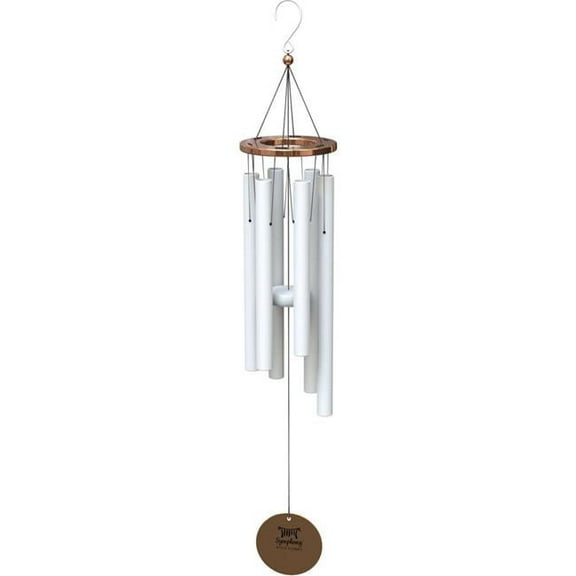 Panacea Products 80130 34 in. Nantucket Wind Chime with Accents - White & Copper