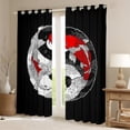 thumbnail image 2 of Manfei Teens Chinese Tai Ji Blackout Curtains Set of 2 (52x84 Each), Japanese Fish Window Curtains, Black White Stripes Curtains and Drapes, Window Curtains Bedroom Decor, 2 of 6