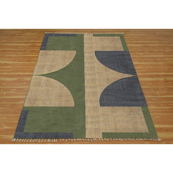 Casavani Handwoven Blue Cotton Dhurrie Custom Kitchen Mats Outdoor Patio Rug 2x3 feet