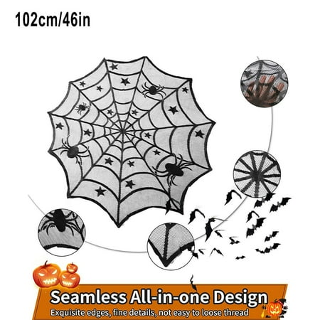 

Halloween Indoor Decorations Spider Web Lace Table Runner for Home Party Kitchen