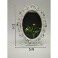 thumbnail image 6 of 5X7in Decorative Vintage Tabletop Mirror Retro Metal Countertop Vanity Makeup Mirror Rose Embossed Antique Oval Mirror with Stand for Home, Bedroom, Dressers, Living Room, Bathroom （silver）, 6 of 6