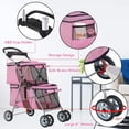 thumbnail image 3 of YRLLENSDAN Double Dog Stroller for Small Medium Dogs 10 lbs 30 lbs Double Cat Stroller for 2 Cats Portable Foldable Pet Stroller for 2 Dogs with Bottle Holder and Storage bag,Pink, 3 of 7