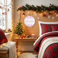 thumbnail image 3 of Welcome Sign for Front Door, Pink Merry Christmas Round Metal Wall Art Wreaths, Winter Snowflake Xmas Outdoor Indoor Wall Hanging Sign for Porch Decor Housewarming Gifts 5.9 Inch, 3 of 8