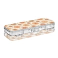 thumbnail image 2 of Plastic Pencil Box Large Capacity Pencil Boxes Clear Boxes with Snap-Tight Lid Stylish Office Supplies Storage Organizer Box Repeating Sun Pattern, 2 of 7
