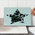 thumbnail image 2 of Leopard Print Cutting Board, Star Animak Grunge Effect Hipster Geometrical Design Graphic, Decorative Tempered Glass Cutting and Serving Board, Small Size, Black White, by Ambesonne, 2 of 5