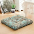 thumbnail image 4 of Paisley Design Floor Cushion&nbsp;– 22x22 Inch Square Meditation Pillow, Dutch Velvet, Vintage Boho Print for Yoga, Lounge & Fireplace Seating (Elegant), 4 of 6