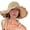Beige, variant on Women Handmade Straw Hat Embroidered Floral Chin Strap Sun Protection Hat Wide Brim Summer Beach Travel Hat
