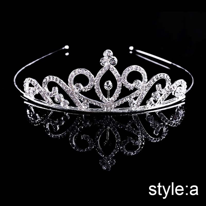 Kid Girls Princess Crystal Rhinestone Prom Hair Tiara Crown Headband Little 