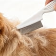 thumbnail image 5 of 2 Pcs Flea Comb Set, Stainless Steel Pet Lice Tick Remover, Large & Small for Dogs Cats Grooming, White, 5 of 6
