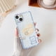 thumbnail image 2 of Funda transparente y suave para iPhone con diseño de oso kawaii, nubes y letras (transparente, iPhone Xr), 2 of 4