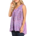 thumbnail image 3 of Sakkas Alyse Crinkle Tie Dye Tank with Sequins and Embroidery - Purple - One Size, 3 of 5