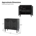 thumbnail image 7 of Boho Storage Accent Cabinet 2 Rope Woven Doors Set of 2 with Cable Management Black, 7 of 7