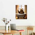 thumbnail image 2 of COMIO Funny Bear Bathroom Wall Art Bear Bathroom Pictures Wall Decor Farmhouse Bear Canvas Painting Bear in Bathtub Framed Artwork, 2 of 4