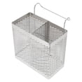thumbnail image 1 of Rectangular Stainless Steel Chopsticks Holder Hanging Cutlery Drying Basket Tableware Drainer with Hooks Kitchen Utensil (Double Compartments), 1 of 9