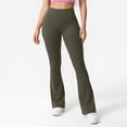 thumbnail image 4 of Women's Cargo Pants High Waist Fashion Flared Elastic for Training Wide Leg Yoga Pants with Pockets, 4 of 9